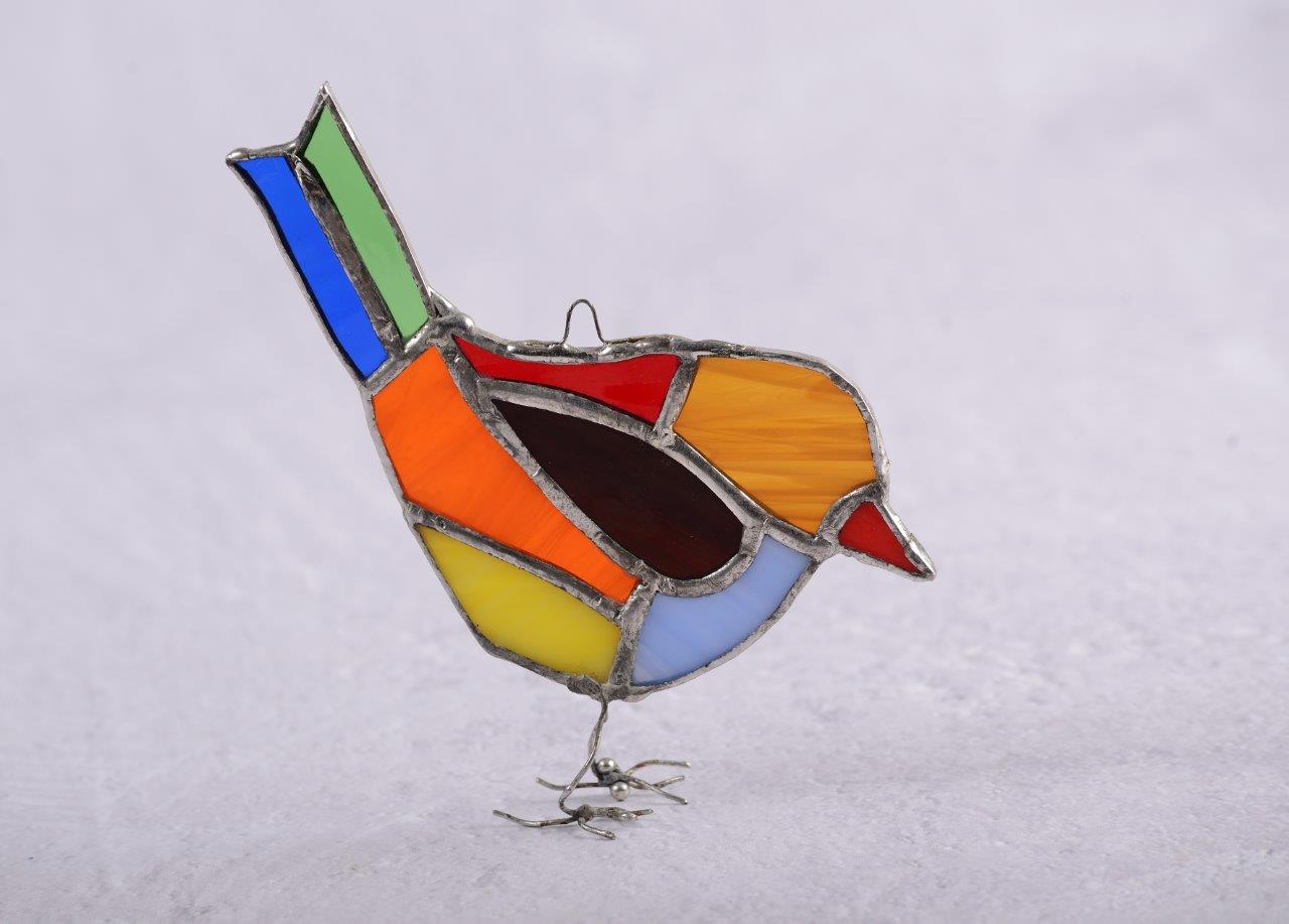 Eigenprodukt Tiffanyglas Vogel unverkäufliches Einzelstück